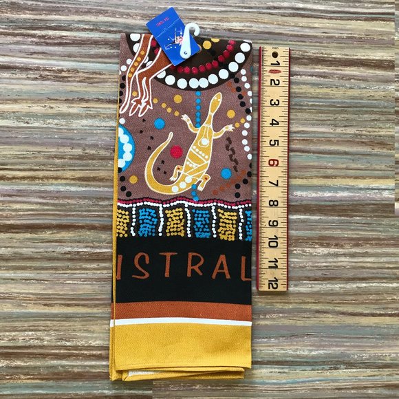 Aboriginal Australia Artwork Cotton Kitchen Tea Towel 19x32" - Picture 1 of 4